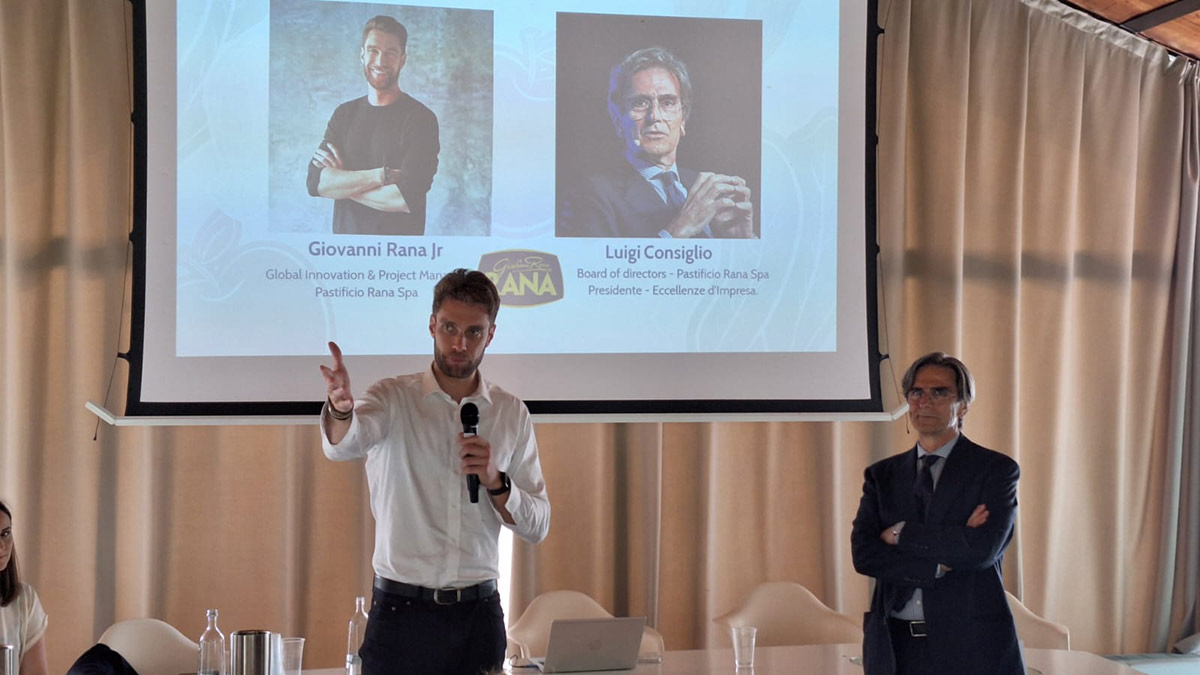 Da sinsitra: Giovanni Rana Jr, Global Innovation & Project Manager, e Luigi Consiglio, membro del board del Pastificio Rana e presidente di EDI - Eccellenze d’Impresa